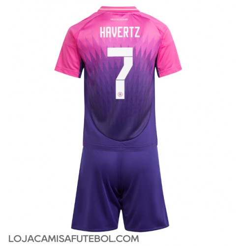 Camisa de Futebol Alemanha Kai Havertz #7 Equipamento Secundário Infantil Europeu 2024 Manga Curta (+ Calças curtas)